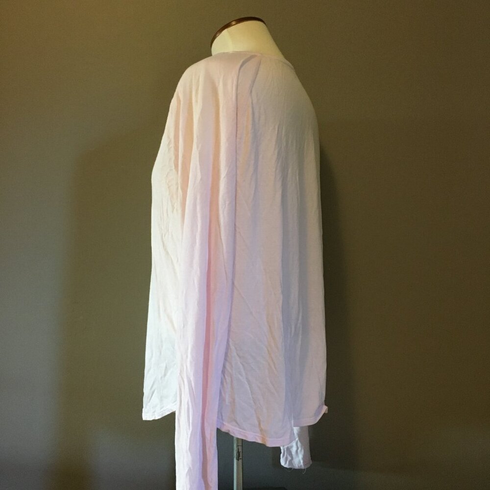 GAP Body Pastel Pink Christmas Lights Graphic Long Sleeve V-Neck Top Small - Picture 4 of 14